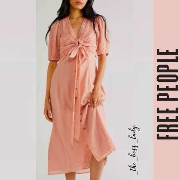 Free People Pink Lace Detail Dress - Picture 2 of 5